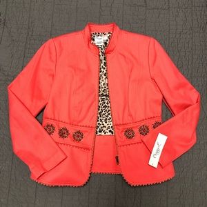 Maggy London Womens Sz 8 Coral blazer long-sleeve